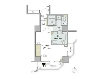 コラム神泉(1K/6階)の間取り写真