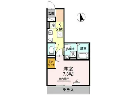 ポートサイドヴィラ I(1K/1階)の間取り写真
