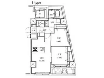 レアライズ町屋(2LDK/6階)の間取り写真