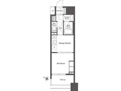 ザ・ゲートハウス雑司が谷(1DK/14階)の間取り写真