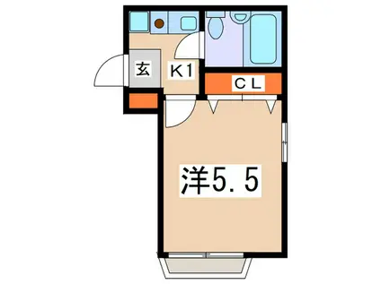 プチ・メゾン(1K/2階)の間取り写真