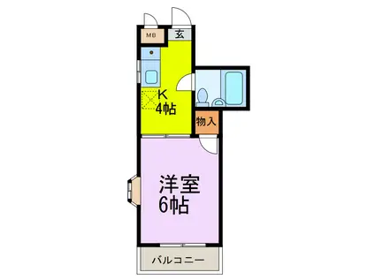 東栄ハイツサンフラワーマンション(1K/3階)の間取り写真