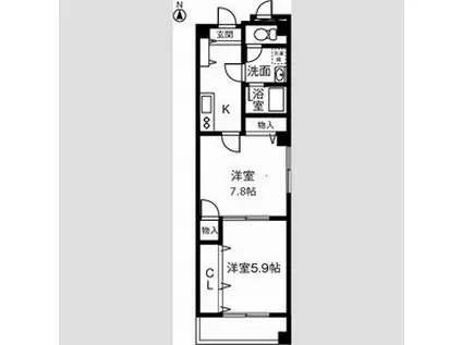 FJ日進通(1SK/2階)の間取り写真
