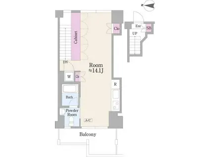 ROKA TERRAZZA(1K/3階)の間取り写真