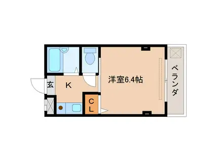 アリベーラ奈良(1K/2階)の間取り写真