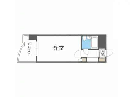 ライオンズマンション薬院駅南(1K/4階)の間取り写真