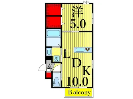 フォルビート北千住弐番館(1LDK/4階)の間取り写真