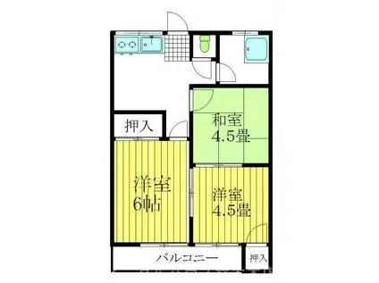 メゾンハイツ(3DK/2階)の間取り写真