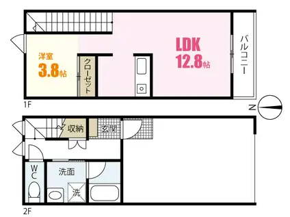 ラヴィーヌ三入A棟(1LDK/1階)の間取り写真