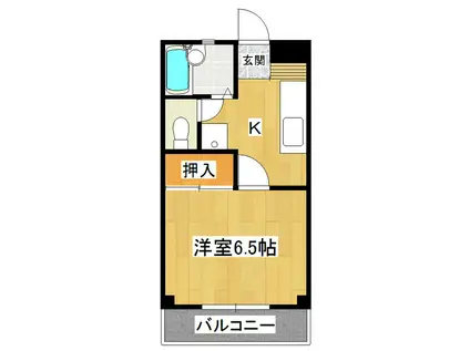 ボナール A棟(1K/2階)の間取り写真