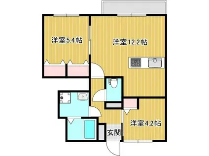 エルメゾンロイヤル(2LDK/2階)の間取り写真