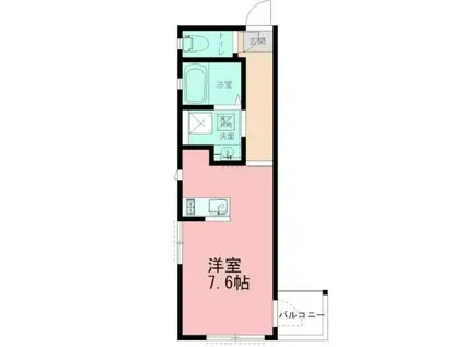 ボレロ橋本(ワンルーム/1階)の間取り写真