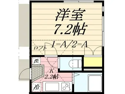 ウェブルームUNIVERSITY(1K/1階)の間取り写真