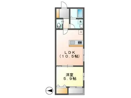 THE GARDEN 金山(1LDK/2階)の間取り写真