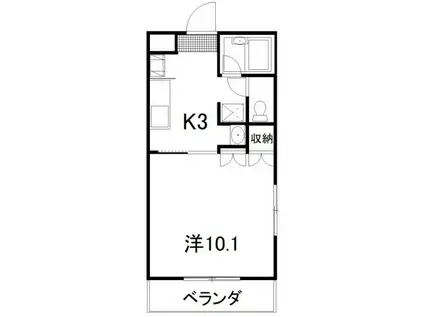 エスペールII(1K/2階)の間取り写真