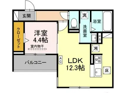 FLEGLEY(1LDK/2階)の間取り写真