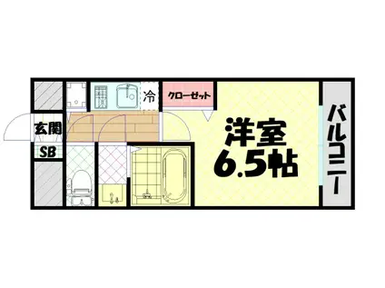 レジュールアッシュウエストレジンス(1K/8階)の間取り写真