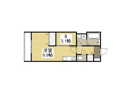 THEーAPARTMENT福山駅前(ワンルーム/1階)の間取り写真
