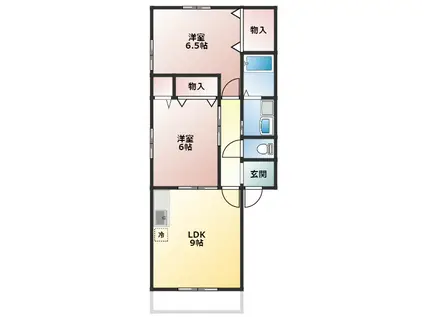 オラシオン(2LDK/2階)の間取り写真