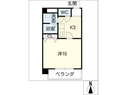 シャイン・キャッスル(1K/2階)の間取り写真