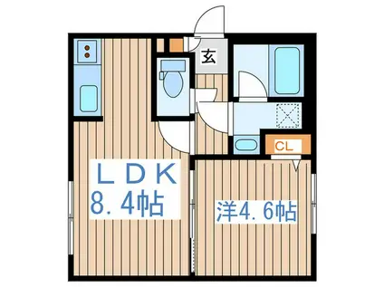LA・LUCE ラ・ルーチェ(1LDK/4階)の間取り写真