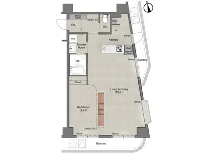 PATH高円寺(ワンルーム/3階)の間取り写真