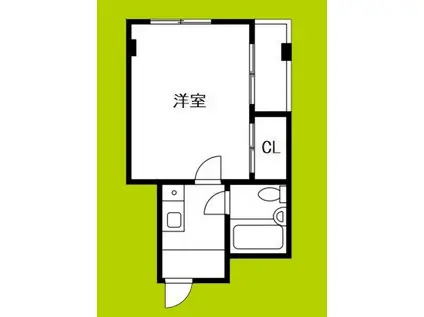 ES弁天町(1K/3階)の間取り写真