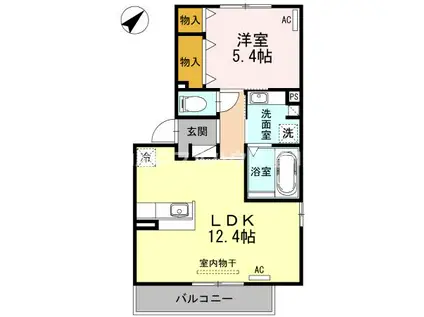 クレール みよし(1LDK/2階)の間取り写真