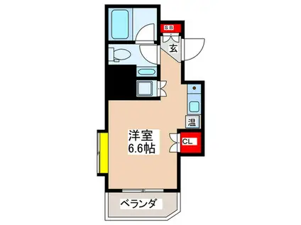 タウンコート舟橋(ワンルーム/10階)の間取り写真