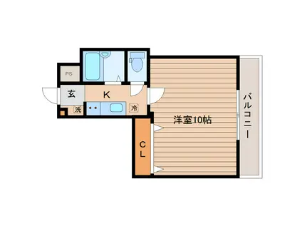 パルメゾン旭ヶ丘(1K/2階)の間取り写真