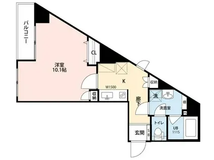 COURT王子神谷(1K/4階)の間取り写真