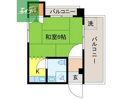 マンション三和(1K/4階)の間取り写真