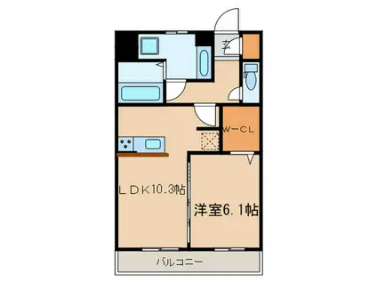 メゾン アネスト(1LDK/2階)の間取り写真