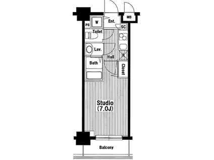 グランド・ガーラ池袋(1K/4階)の間取り写真