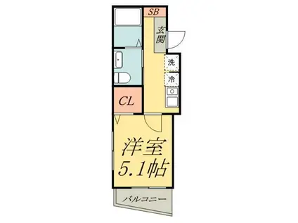 LUCEIII(1K/1階)の間取り写真