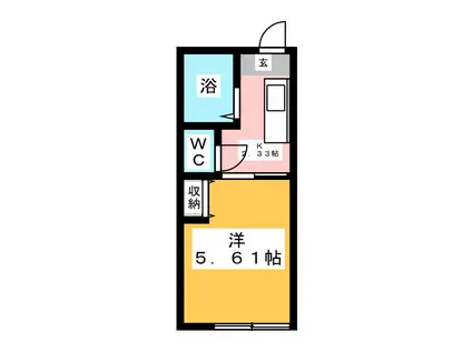 ディアス小黒(1K/1階)の間取り写真