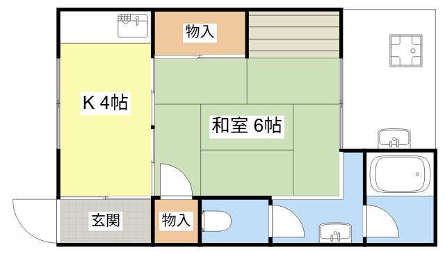 コーポ清水(1K/1階)の間取り写真