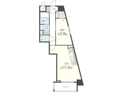 RADIANT(1LDK/5階)の間取り写真