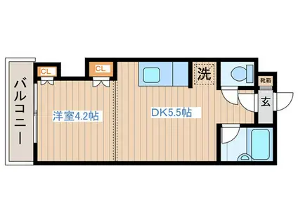 ドリーミーハイム(1DK/1階)の間取り写真