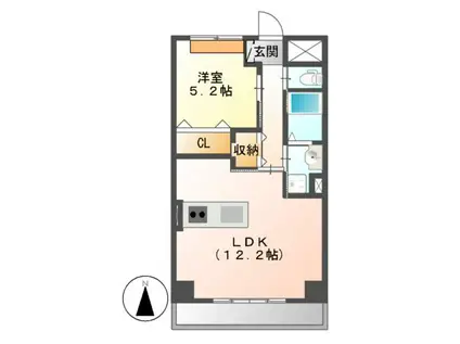 GNO.1美女神(1LDK/4階)の間取り写真