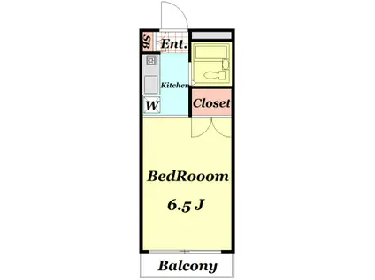 グレイス自由が丘A棟(1K/2階)の間取り写真