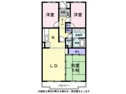 ドミール浜寺(3LDK/1階)の間取り写真