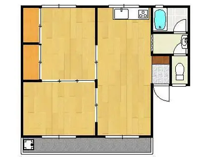 メゾン大前(2LDK/2階)の間取り写真