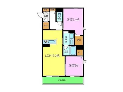 MAISON ALFORT(2LDK/2階)の間取り写真