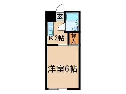 エレガンス名東(1K/2階)の間取り写真