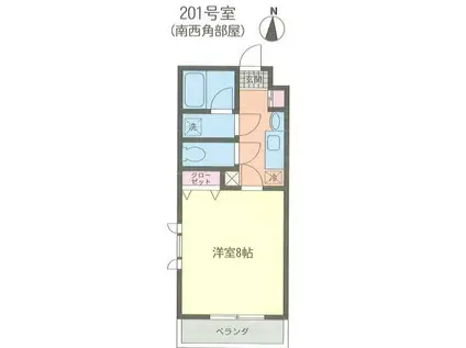 レヴェリー桜木(1K/2階)の間取り写真