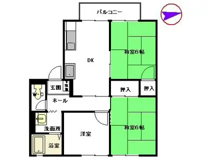 パストラル町田  E棟(3DK/2階)の間取り写真