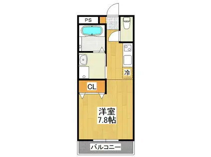 アルカディア(ワンルーム/1階)の間取り写真