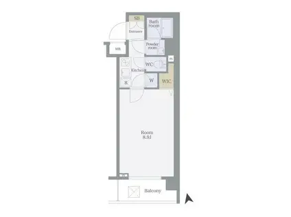 パレステュディオ目黒東(1K/4階)の間取り写真