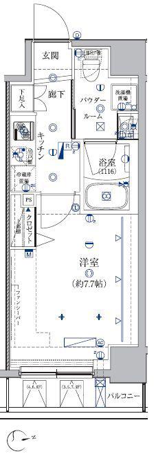 クレイシア芝浦ウォーターフロント(1K/3階)の間取り写真